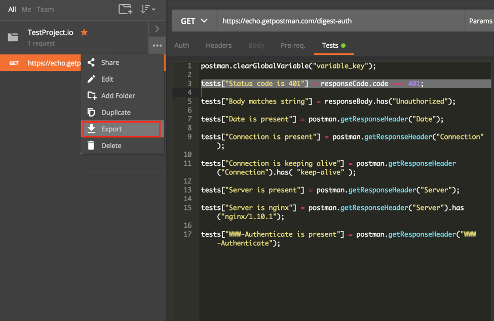 running your postman collection from the command line 